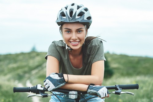 Female mountain biking