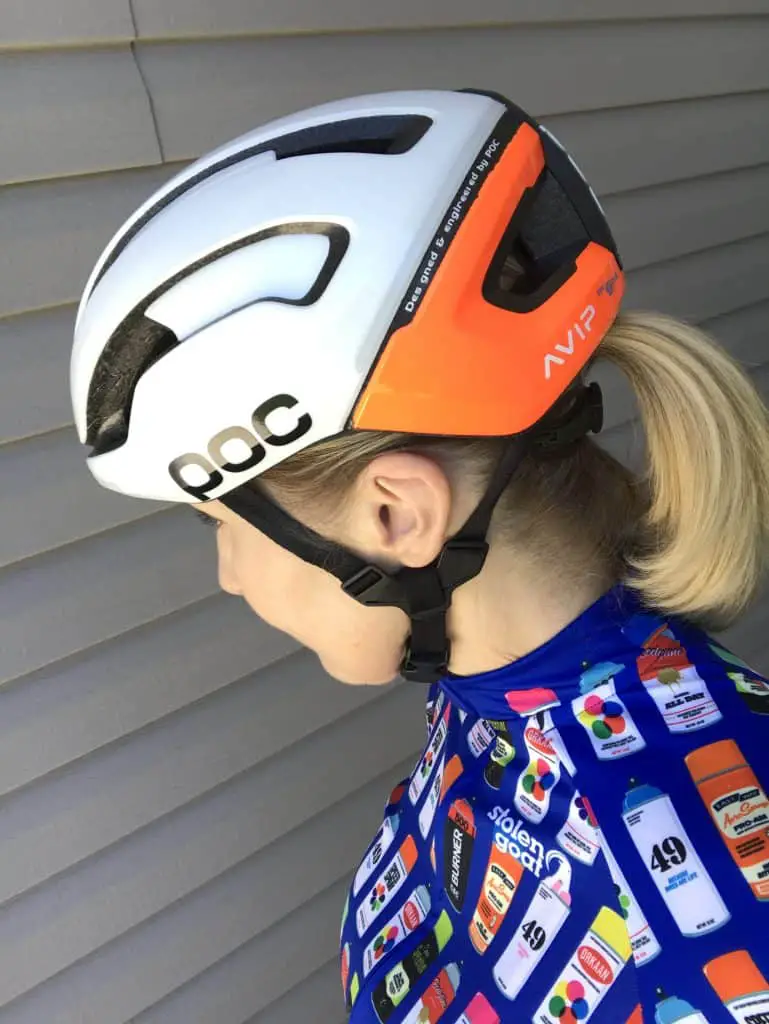 Picture of author wearing the POC Omne Air Spin bicycle helmet
