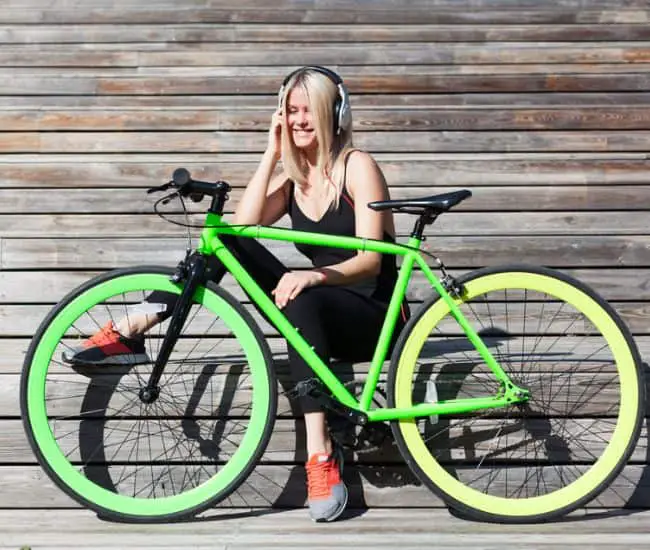 green hybrid bike